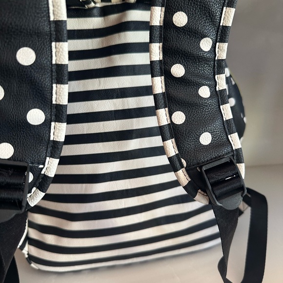 Betsy Johnson backpack with polkadots, stripes roses, and a large bow. NWOT - Picture 5 of 15
